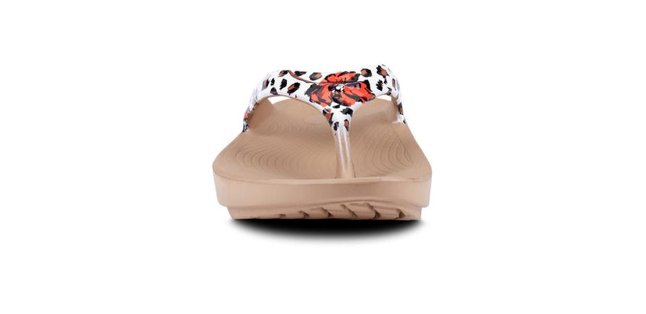 Oofos Leopard Flora Oolala Ladies Sandals 1403-LEPFLORAL
