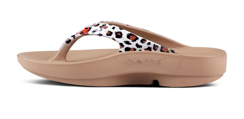 Oofos Leopard Flora Oolala Ladies Sandals 1403-LEPFLORAL