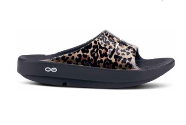 Oofos Leopard OOAHH Luxe Womens Slide Sandals 1103-LEOPARD