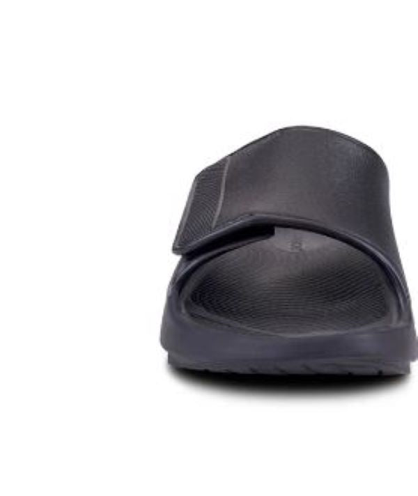 Oofos Matte Black Ooahh Sport Flex Mens Slide 1550-MATBLK