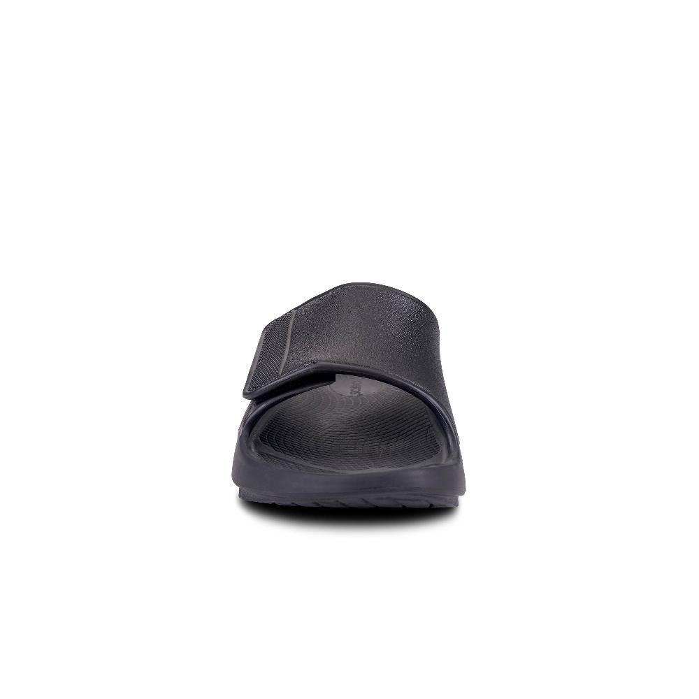 OOfos Matte Black OOahh Sport Flex Women's Slide 1550-BLACK