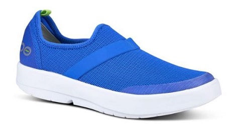 Oofos White and Blue Womens OOMG Low Comfort Shoe 5070