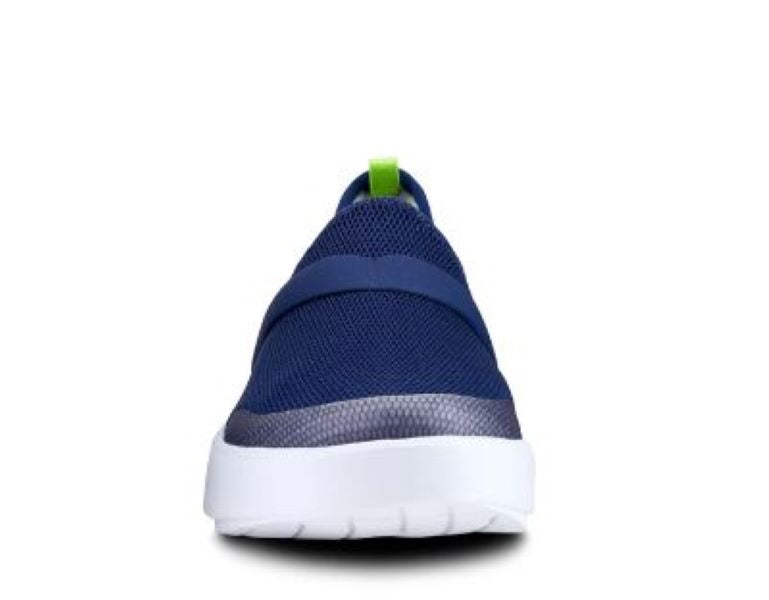 Oofos White And Navy Womens Oomg Low Shoe 5070-WHT/NVY