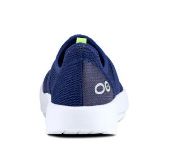 Oofos White And Navy Womens Oomg Low Shoe 5070-WHT/NVY