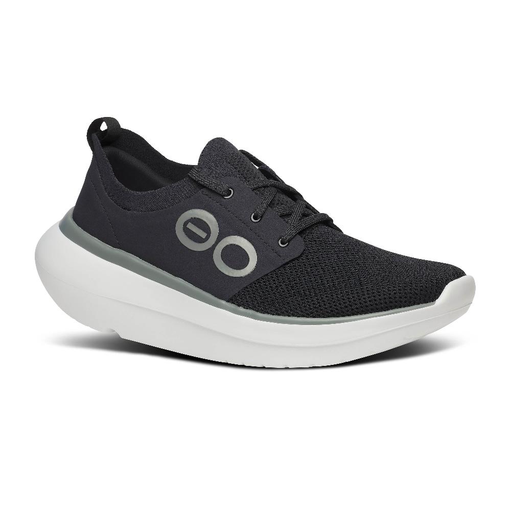 Oofos White/Black OOmy Stride Men's Athletic Shoes 5087-WHT/BLK
