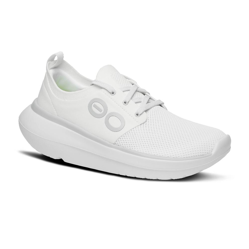 Oofos White OOmy Stride Women's Athletic Shoes 5077WHITE