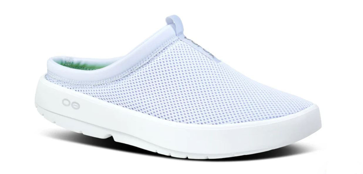 Oofos White & Purple Jade OOcoozie Women's Sport Mules 5275-PPL-JADE