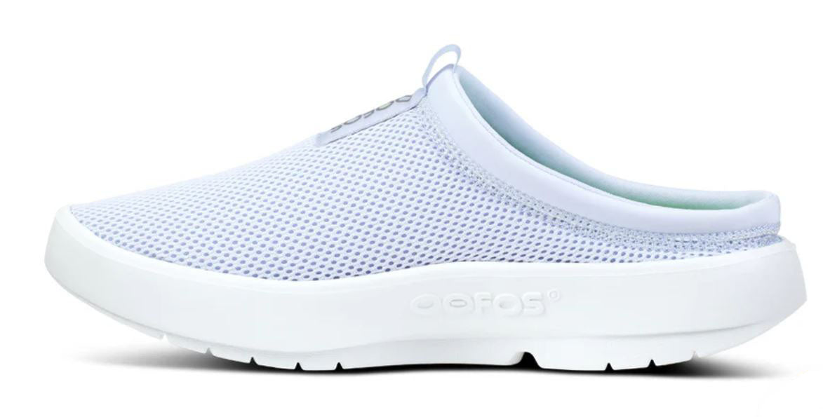 Oofos White & Purple Jade OOcoozie Women's Sport Mules 5275-PPL-JADE
