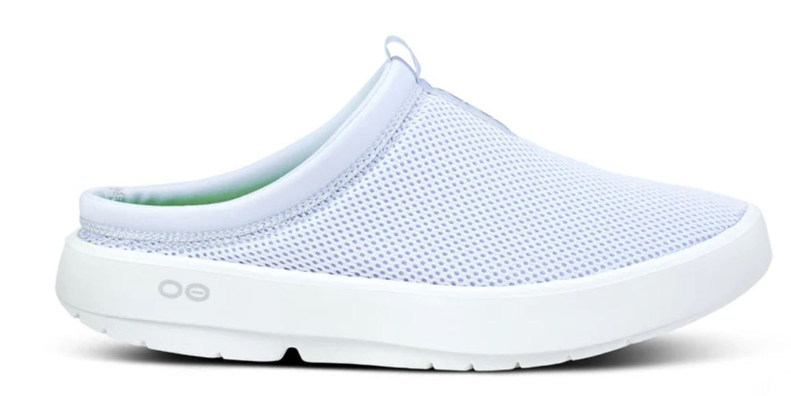 Oofos White & Purple Jade OOcoozie Women's Sport Mules 5275-PPL-JADE