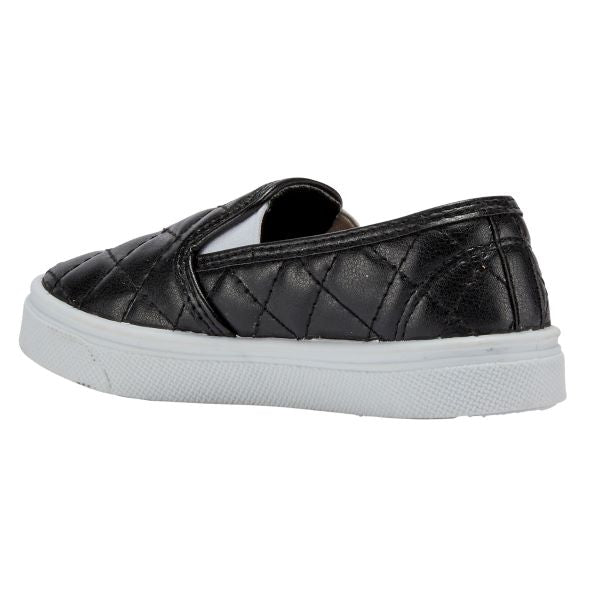 Oomphies Black And White Madison Slip On Childrens Shoes OK1405G-BLKWHT