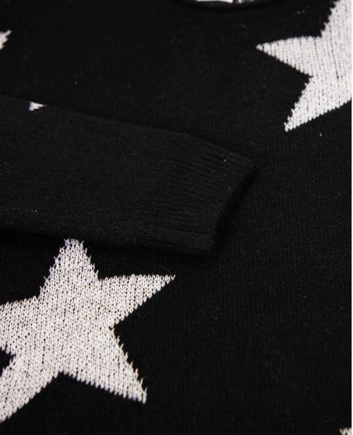 Original USA Black Star Pattern Womens Crewneck Sweater FP62503