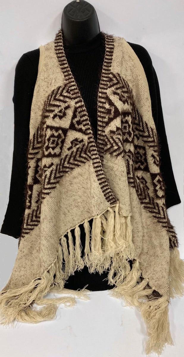 Original USA Brown/Cream Knit Women's Vest FP60327-BN