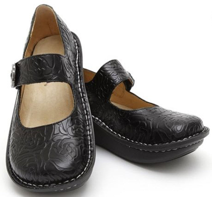 PAL-531 Paloma Embossed Rose Leather Comfort Alegria Womens Shoes