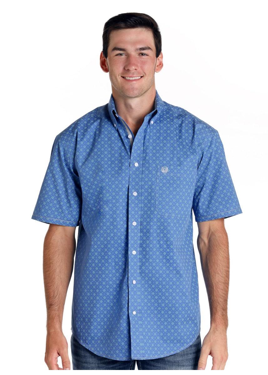 Panhandle Slim Arosa Vintage Print Mens Short Sleeve Button Down Shirt R1D4031-46