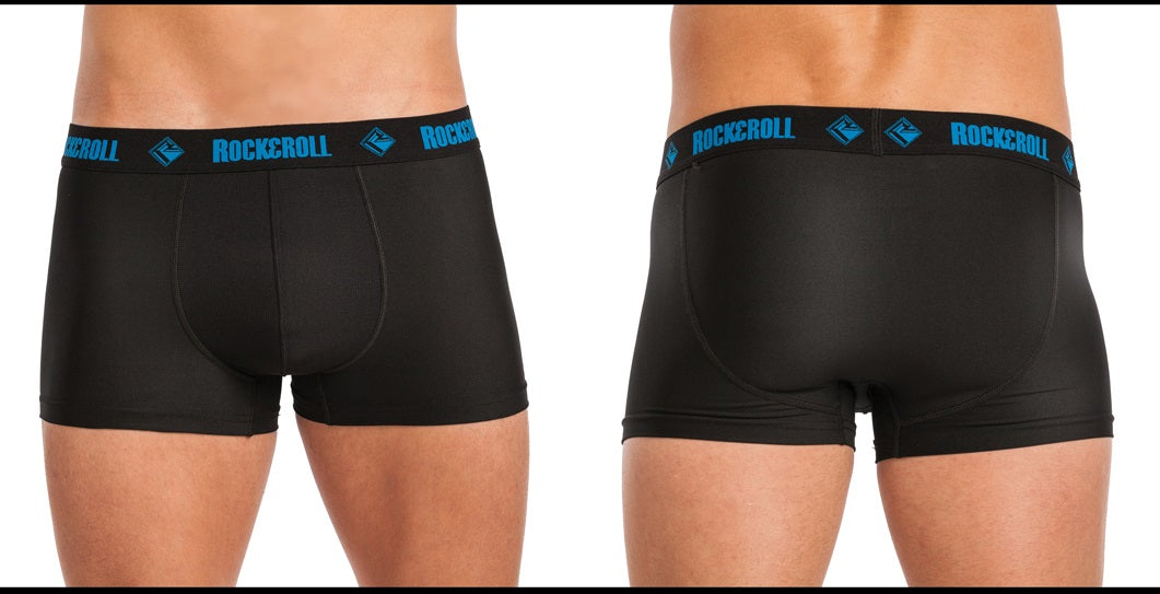 Panhandle Slim Black with Blue Rock & Roll Logo Anti-Odor Mens Trunk Brief