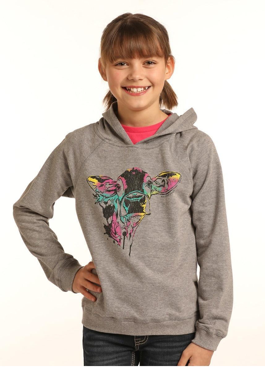 Panhandle Slim Multicolor Girls Cow Graphic Hoodie G4H3318