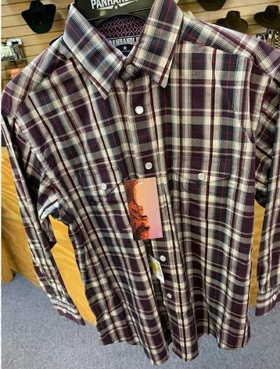 Panhandle Slim Poplin Multi Color Plaid Boys Long Sleeve Shirt C0S4152