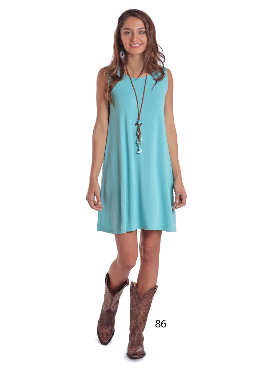 Panhandle Slim Red Label Sleeveless knit Swing Dress J7D5597