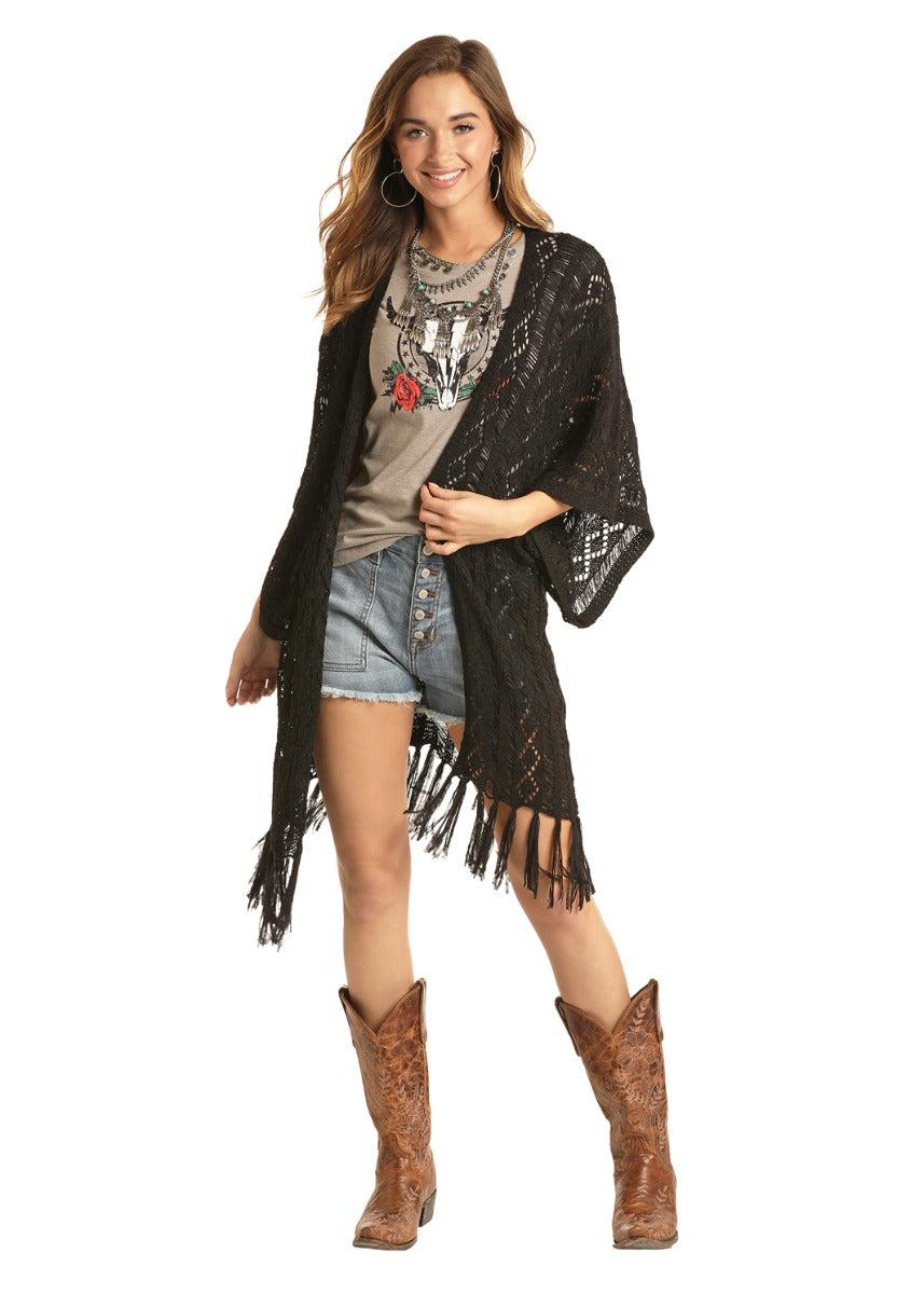 Panhandle Slim Rock & Roll Cowgirl Womens Fringe Cardigan 46-5184