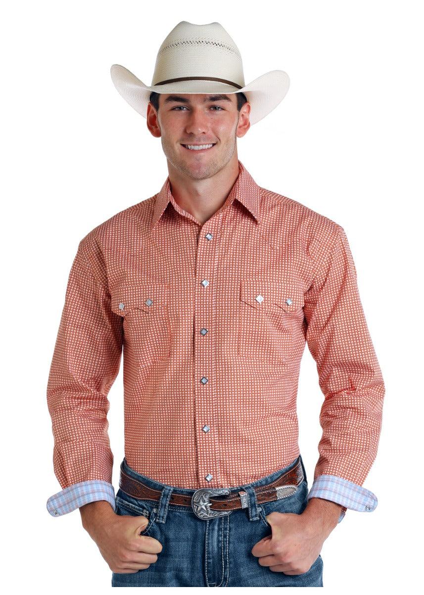 Panhandle Slim Rough Stock Arden Vintage Print Mens Long Sleeve Snap Shirt R0S5734