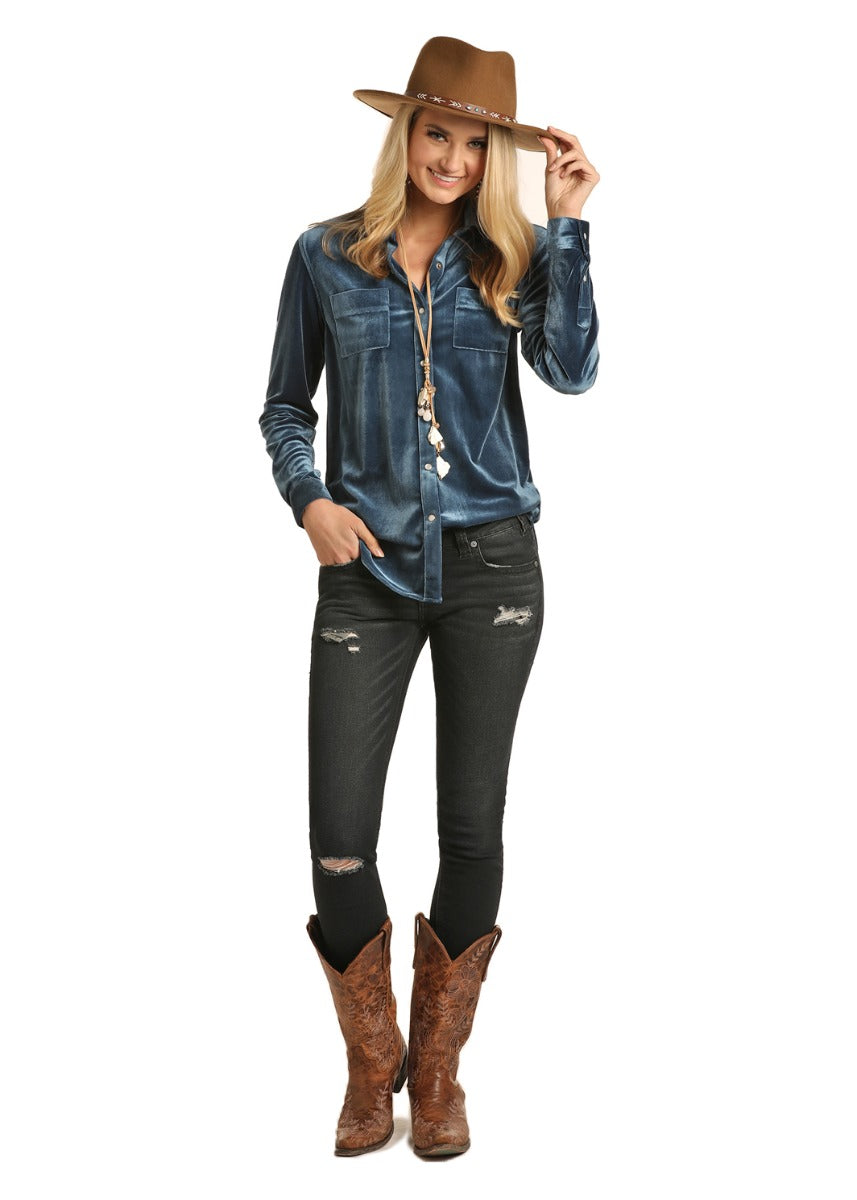 Panhandle Slim Velvet Long Sleeve Shirt B4S3120