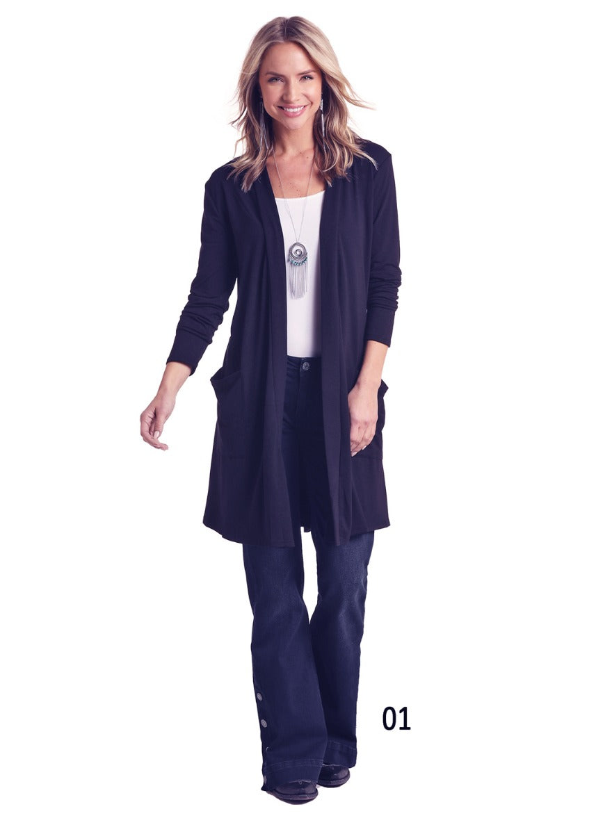 Panhandle Slim White Label Black Cardigan With Pockets L8-6420