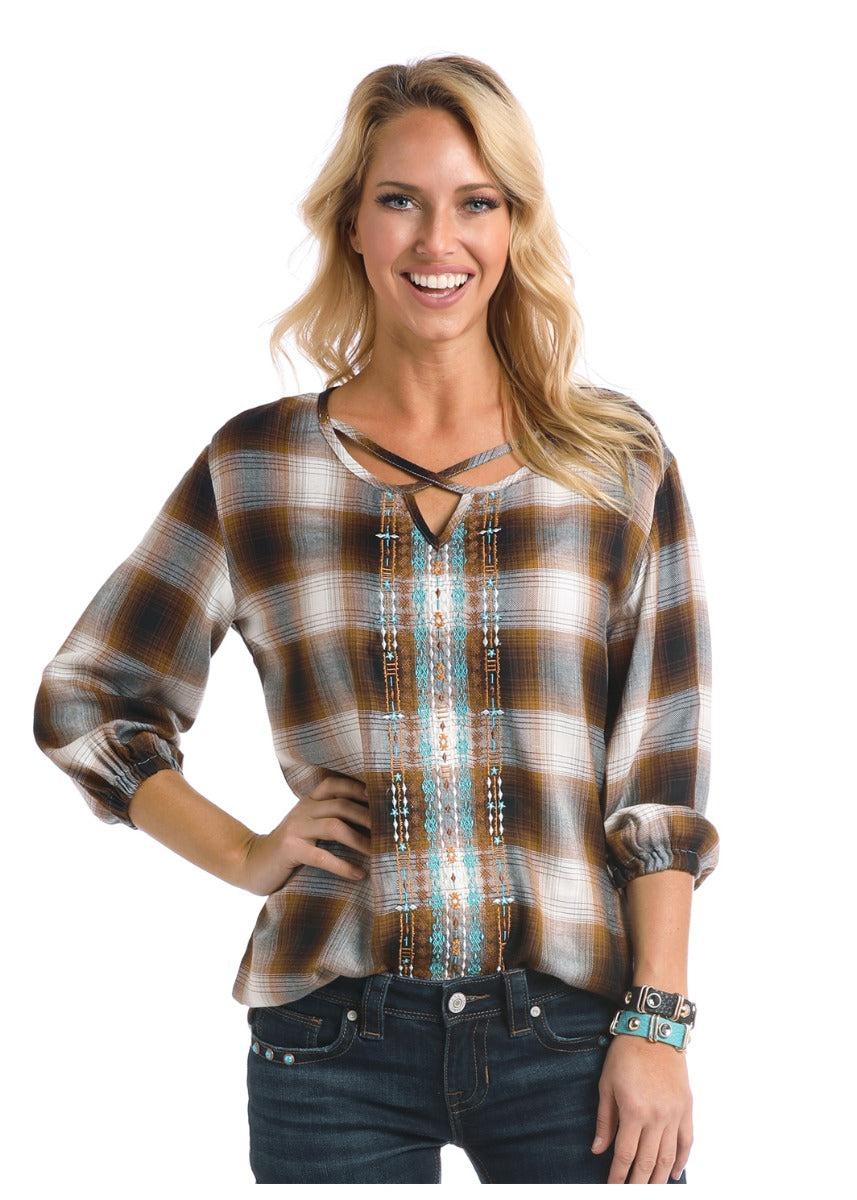 Panhandle Slim White Label Womens 3/4 Sleeve Tunic Top 232894-24