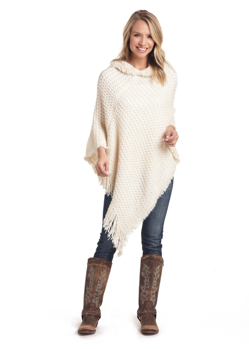 Panhandle Slim White Label Womens Hoodie Poncho Sweater L8-3681