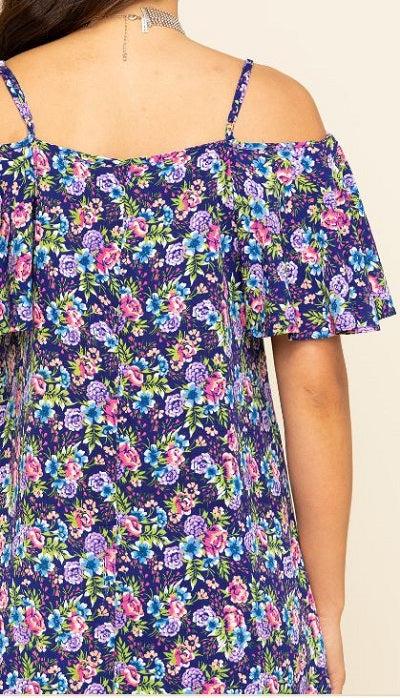 Panhandle Women's Navy Cold Shoulder Dress J9D4700-42