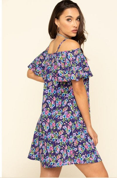 Panhandle Women's Navy Cold Shoulder Dress J9D4700-42