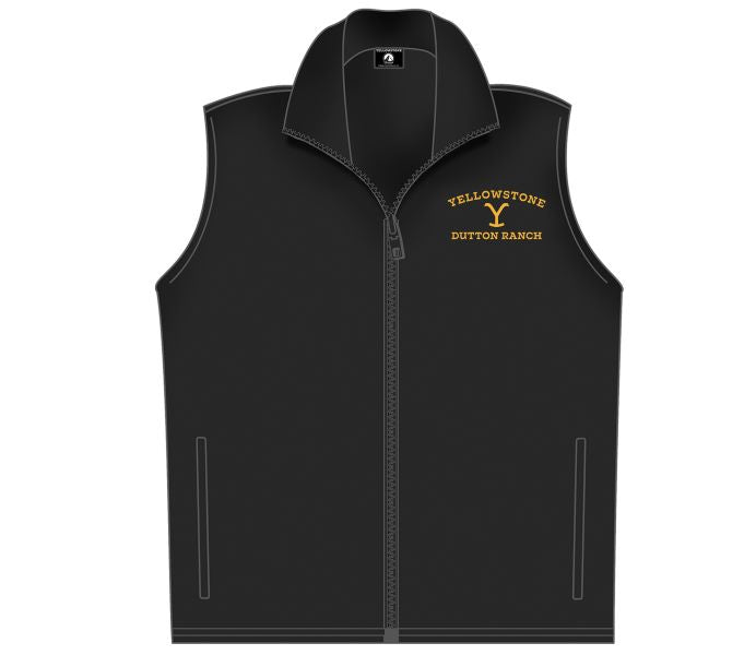 Paramount's Yellowstone Black Dutton Ranch Men's Canvas Vest 66-634-105