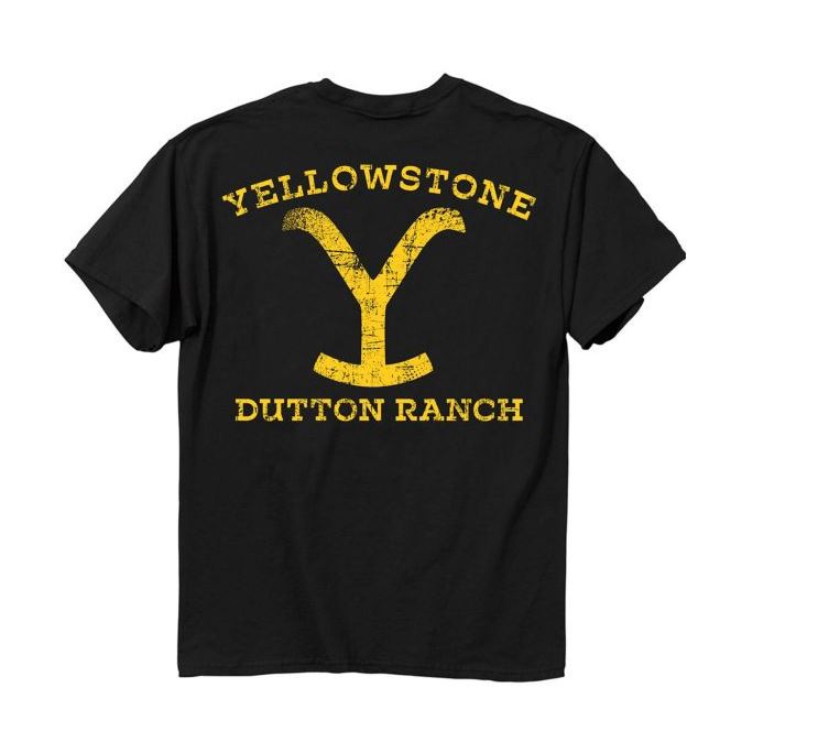 Paramount's Yellowstone Black Dutton Ranch Men's Tee Shirt 66-331-42