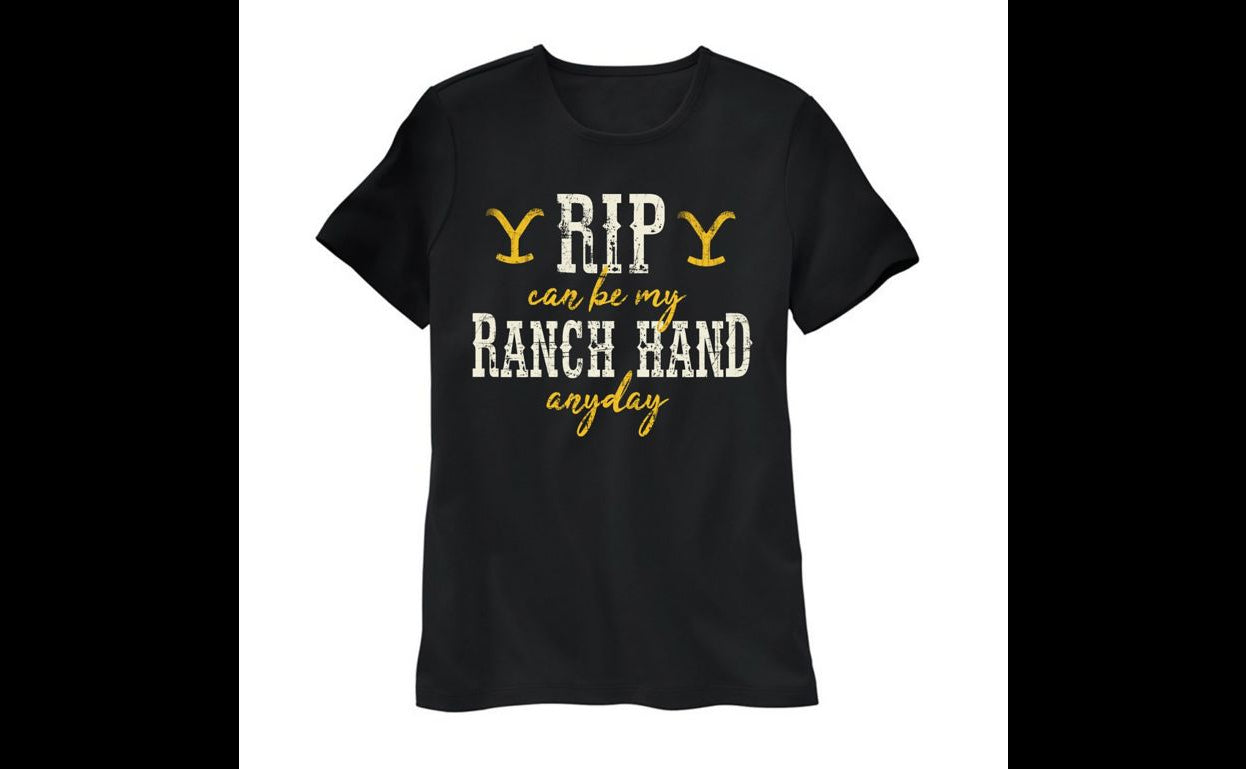 Paramount's Yellowstone Black Rip Ranch Hand Short Sleeve T-Shirt 66-498-8