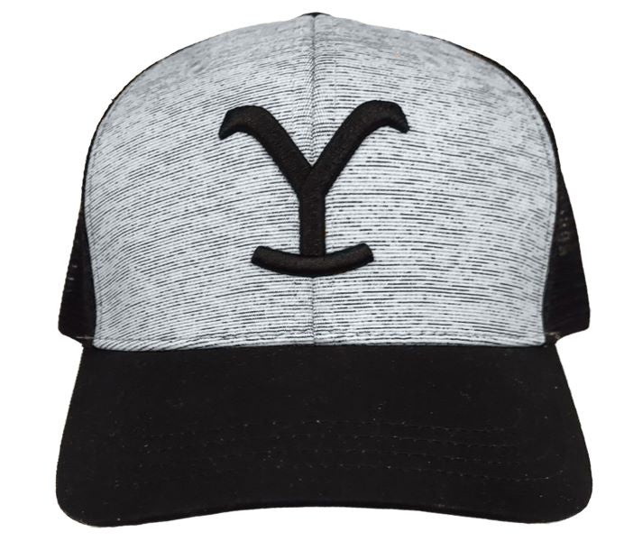 Paramount's Yellowstone Grey Slub Y Logo Trucker Hat 66-656-190