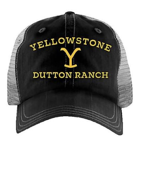Paramounts Yellowstone Black and Grey Dutton Ranch Trucker Hat 66-656-10