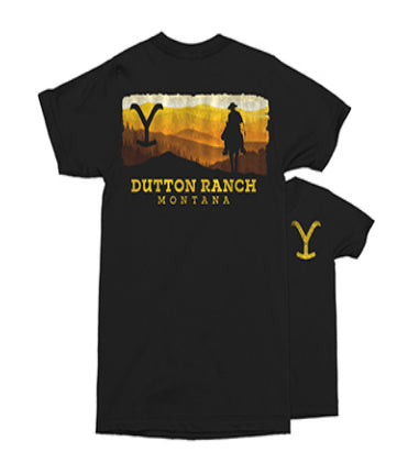 Paramounts Yellowstone Black Rider Gradient Silhouette Tee Shirt 66-331-88