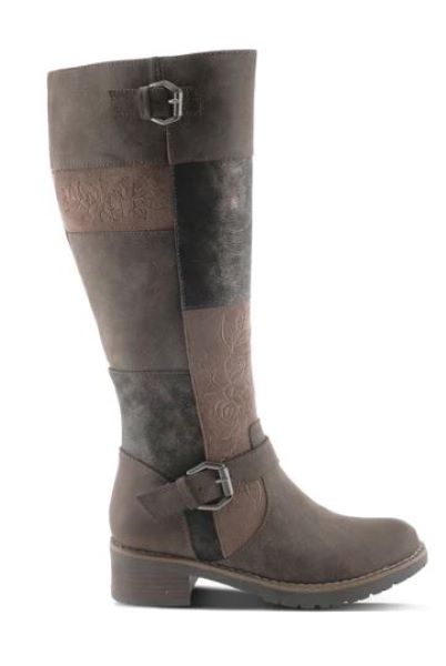 Patrizia Brown Multi Collage Womens Tall Fashion Boots