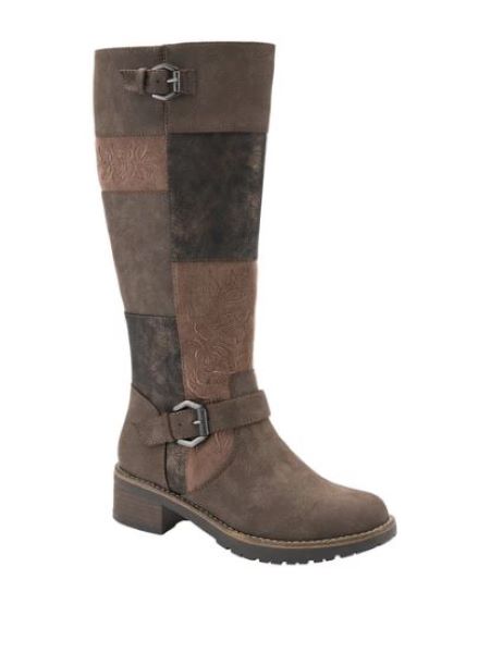 Patrizia Brown Multi Collage Womens Tall Fashion Boots