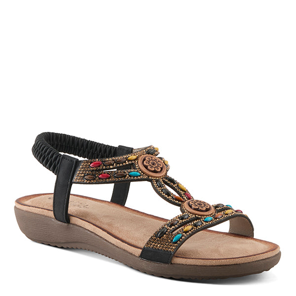 Patrizia by Spring Step Black Ponyo Women's Sandals PONYO-B