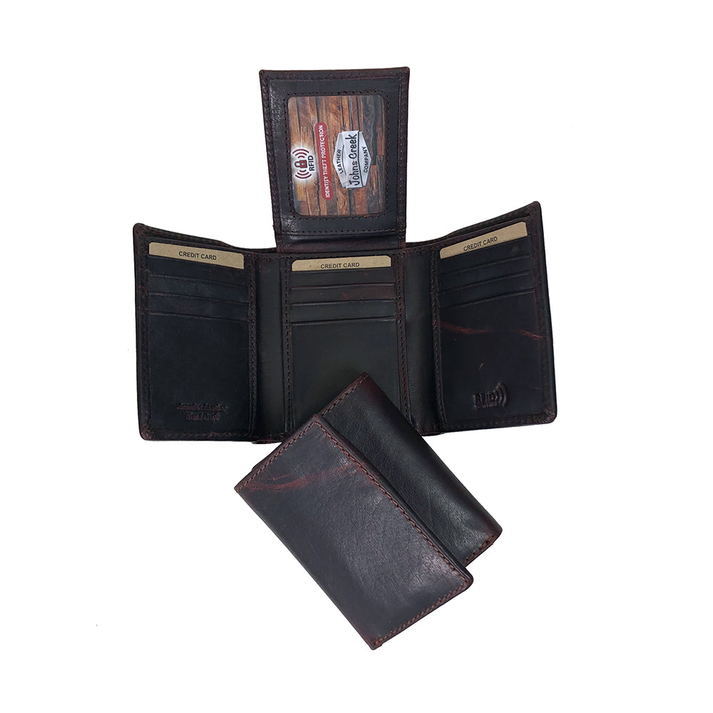 Paul And Taylor Brown Genuine Buffalo Leather Men's Wallet 51388