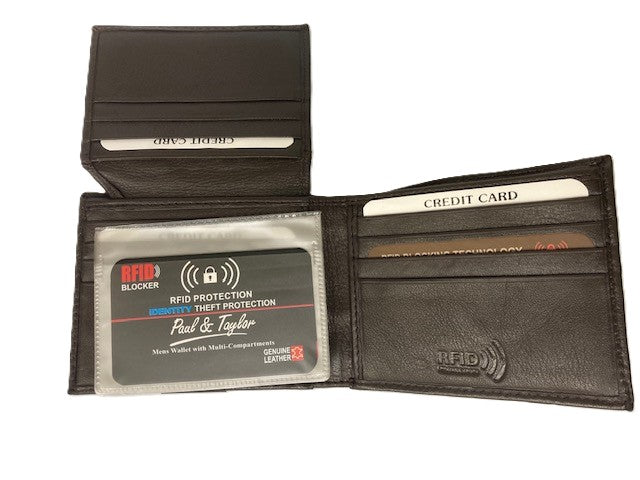 Paul And Taylor Dark Brown RFID Blocker Bifold Wallets 51256-BR