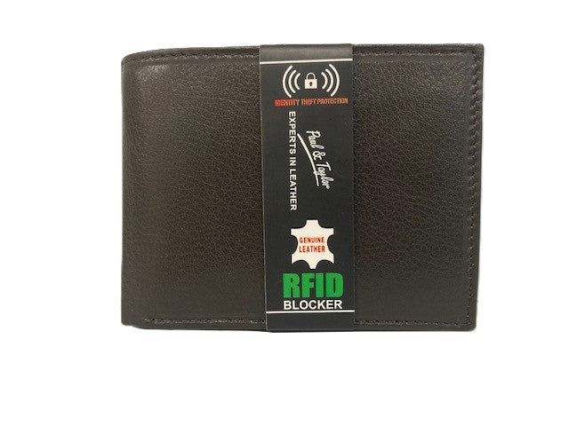 Paul and Taylor Dark Brown RFID Blocker Bifold Wallets 51256-BR