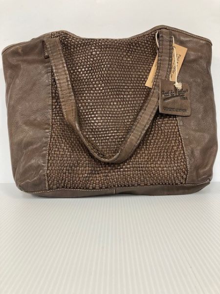 Paul and Taylor Dark Brown Women's Woven Leather Tote Bag 16430TP