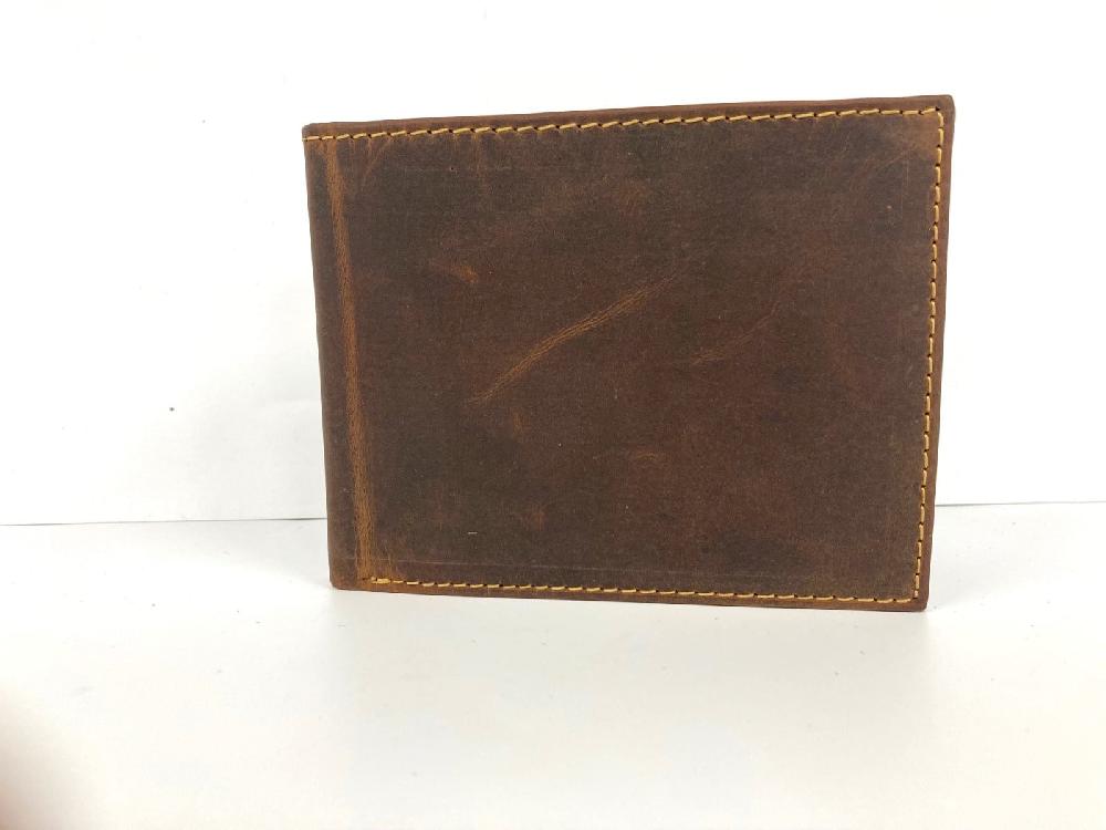 Paul & Taylor Brown Genuine Leather RFID Protection Bifold Wallet 51301