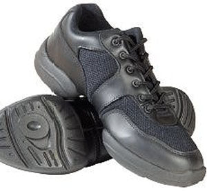 PD03 Black Leather/Mesh Split Sole Dance Sneakers