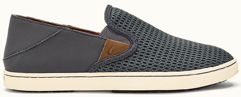 Pehuea Pavement Dark Grey Mesh Slip-On Comfort Womens Shoes 20271-PVPV