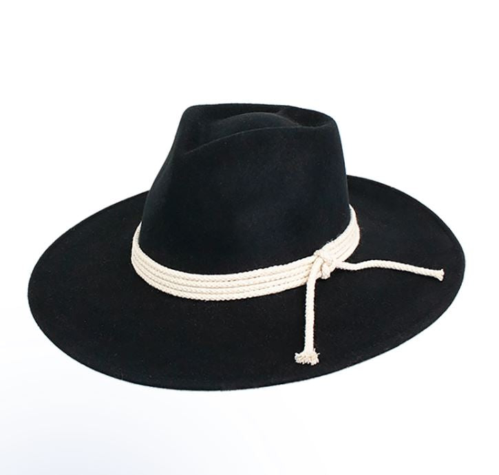 Peter Grimm Black Mystique Pinch Front Wool Hat MYSTIQUE