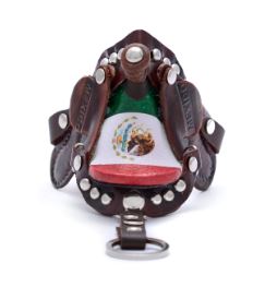 Phunky Horse Brown/Red/White/Green Saddle Keychain Mexican Flag SKC-03