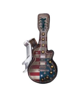Phunky Horse Red/White/Blue/Brown Guitar Magnet & Bottle Opener USA Flag GBO-01