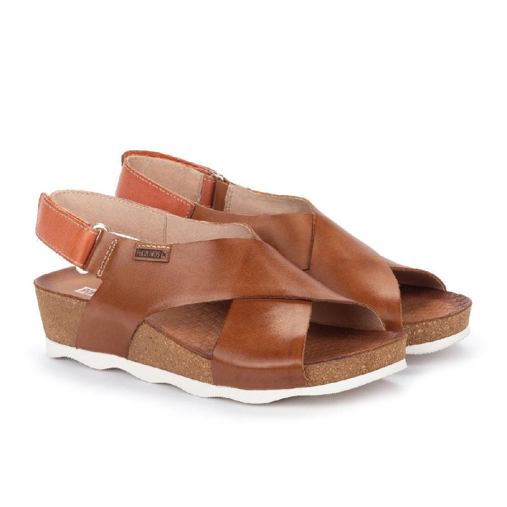 Pikolinos Mahon Brandy Cross-strapped Women's Sandals W9E-0912-BRANDY